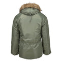 Parka aviateur style militaire américain de marque MIL-TEC N3B avec capuche en fausse fourrure olive NEUF