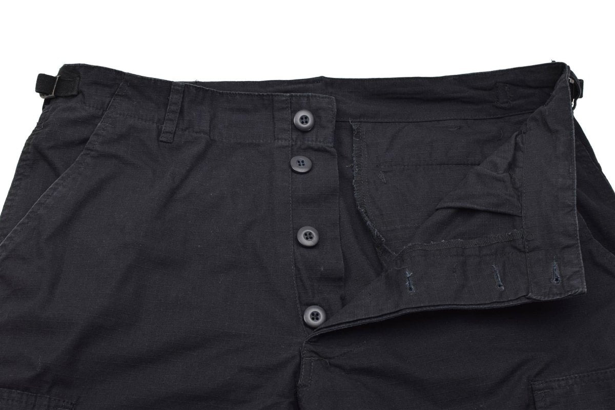 MIL-TEC merk Amerikaanse militaire stijl zwarte voorgewassen lichtgewicht Bermuda shorts