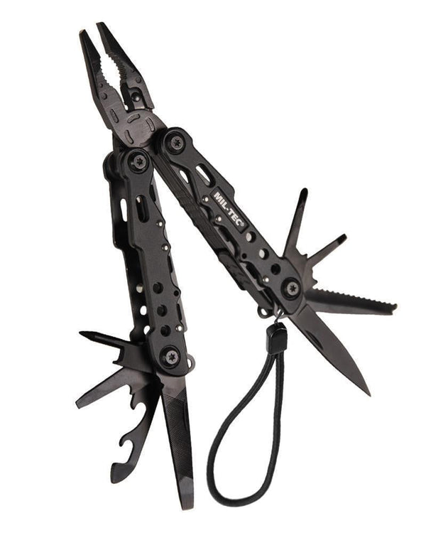 Mil-Tec Cobra Multi Tool Pocket Knife 9 Tools Beschikbaar aluminium behuizing Zwart
