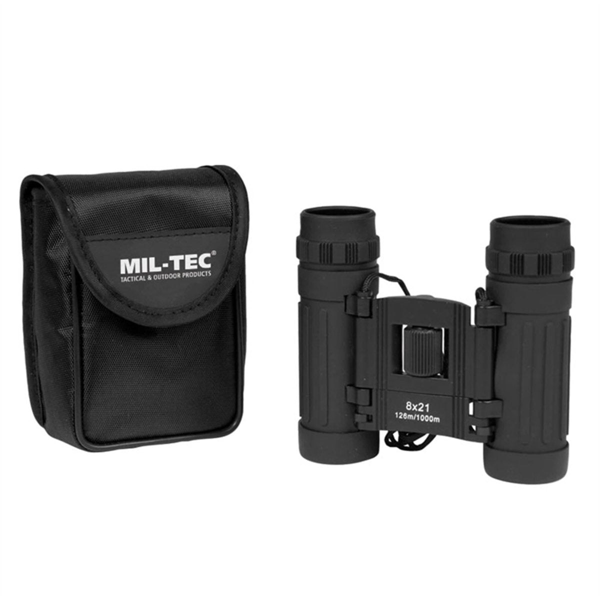 MIL-TEC Invouwbare verrekijker 8x21 Visual Field 126m Nylon Bag inbegrepen zwart