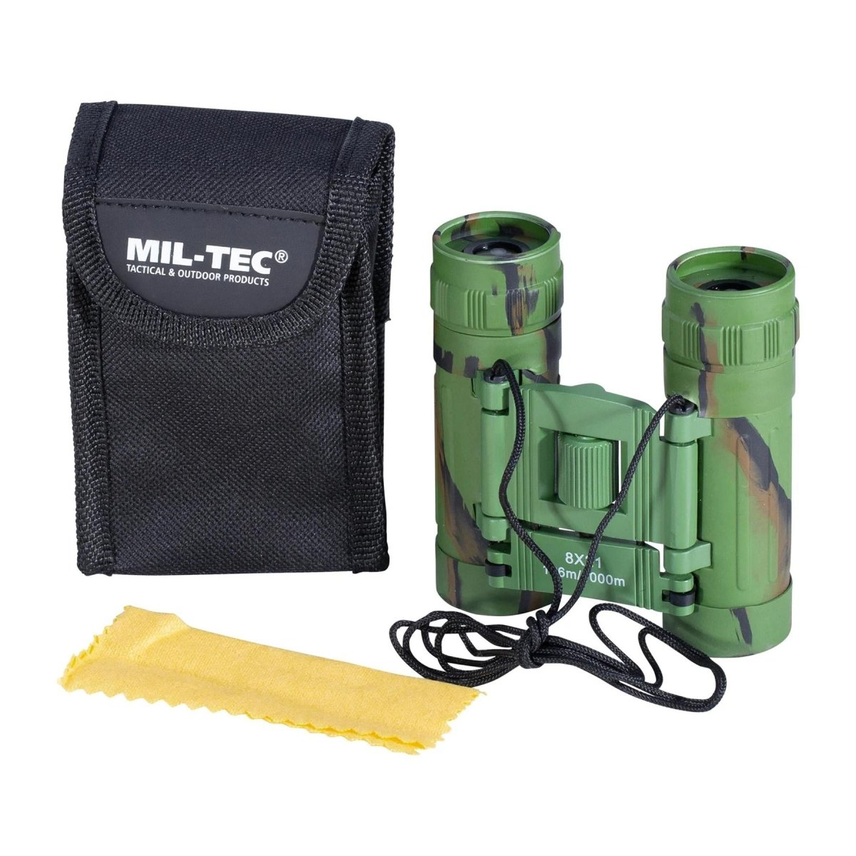 MIL-TEC Invouwbare verrekijker 8x21 Visual Field 126m Nylon Bag opgenomen camo