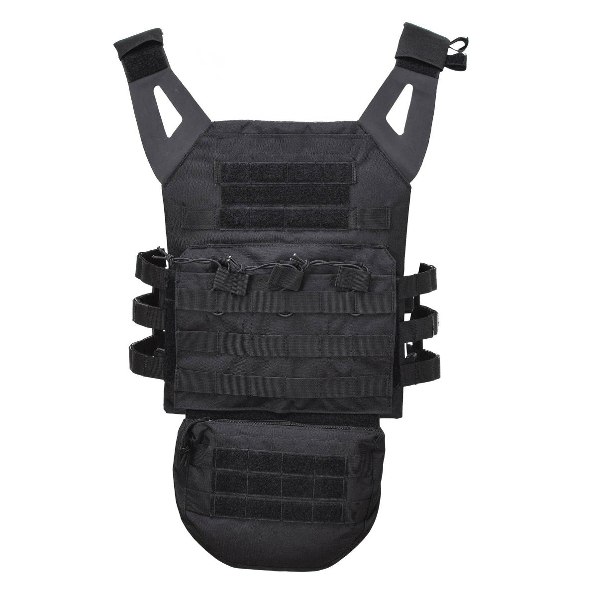 Pochette MIL-TEC Dropdown, petit sac utilitaire tactique, panneau avant, type MOLLE, noir