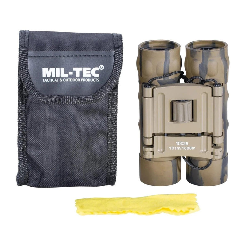 Mil-Tec Gen II Inkapsibele Binocuals 10x25 Diopter Fine Tuning Pouch Desert