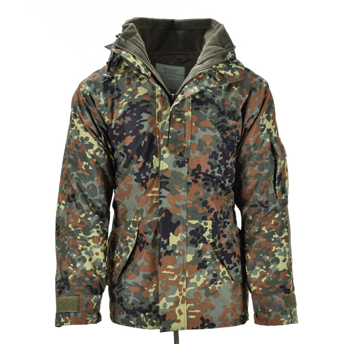 Mil-Tec Parka de l'armée allemande avec doublure GoreTex camo Flecktarn Veste imperméable pour homme - GoMilitar