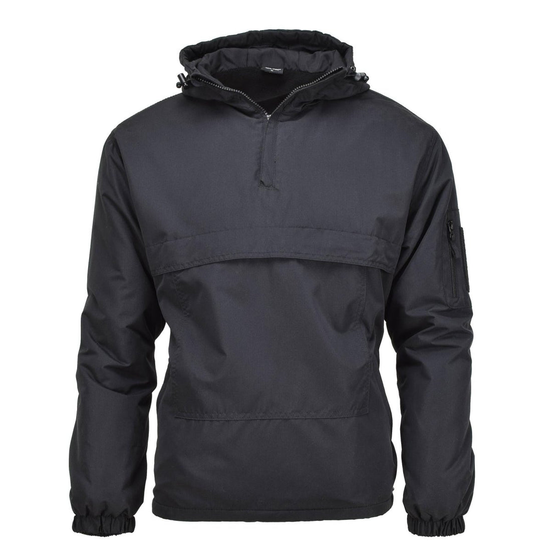 Veste militaire allemande MIL-TEC coupe-vent de combat à capuche doublée polaire noire NEUF