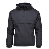 Mil-Tec Duitse militaire jas gevechten winddichte fleece met capuchon gevoerd zwart nieuw