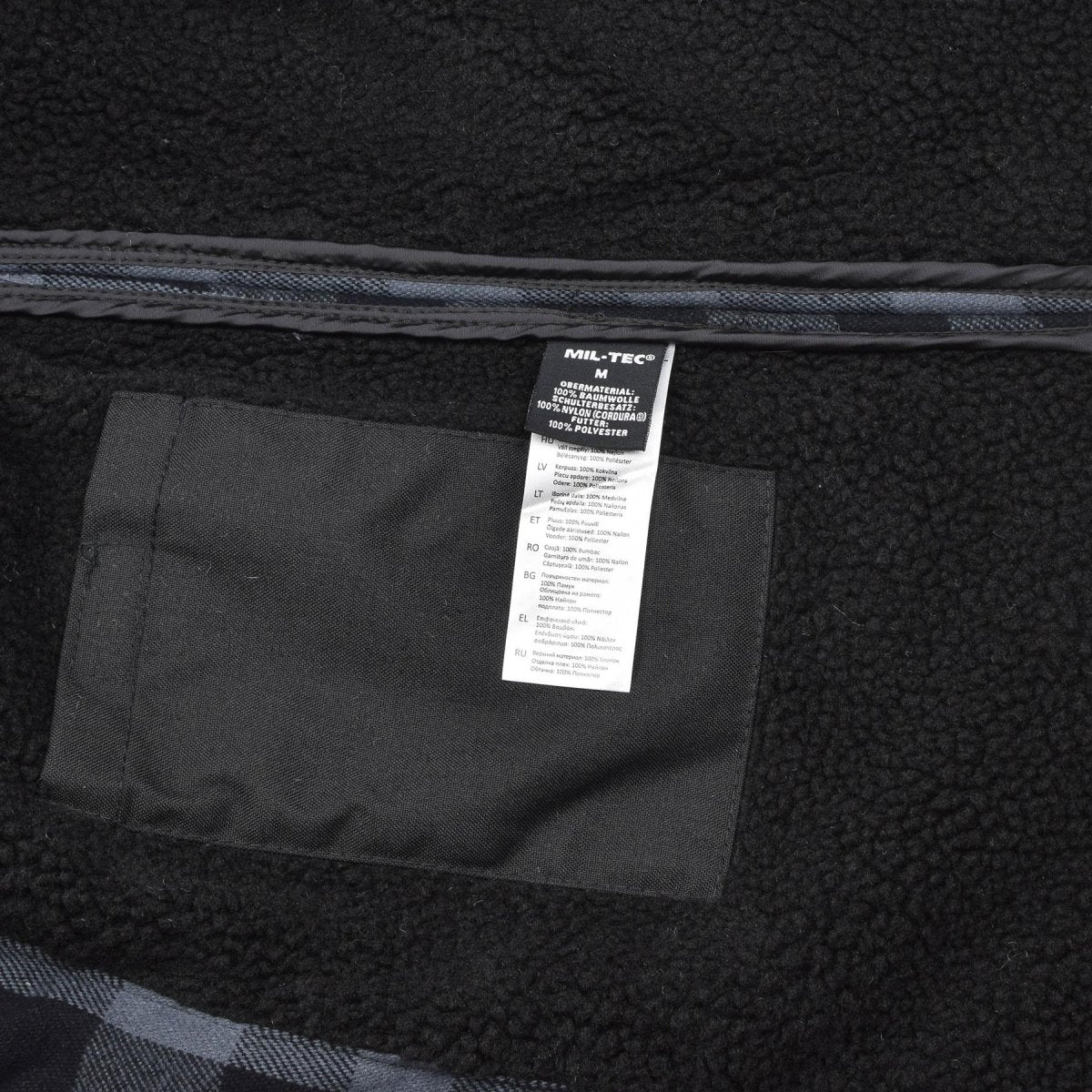 Mil-Tec Duitse militaire houthakkerjack Plaid Geroold warm zwart grijs nieuw