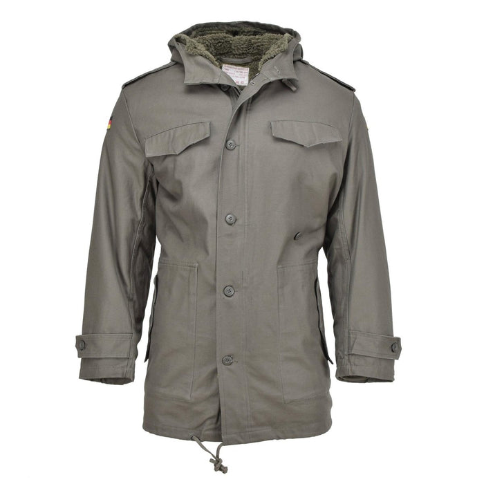 MIL-TEC parka in Duitse militaire stijl, voering van imitatiebont, stormflap met capuchon, olijfgroen NIEUW - GoMilitar