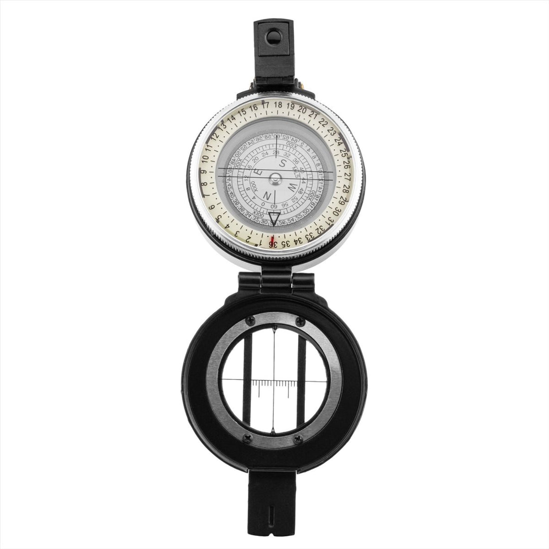 Mil-Tec Metal Lensatic Compass Aluminium Basing Shiny Face Navigation Black