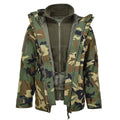 Veste d'hiver doublée style militaire GEN II MIL-TEC Parka softshell camouflage boisé