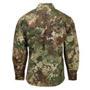 Back view of MIL-TEC military BDU tactical jacket in green and brown camouflage ripstop fabric