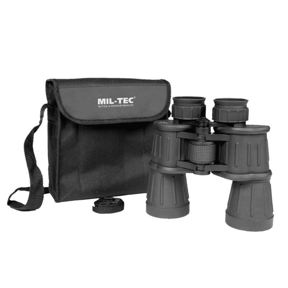 Mil-Tec verrekijker met rubberen coating 7x50 outdoor wandelen jachtoptiek zwart