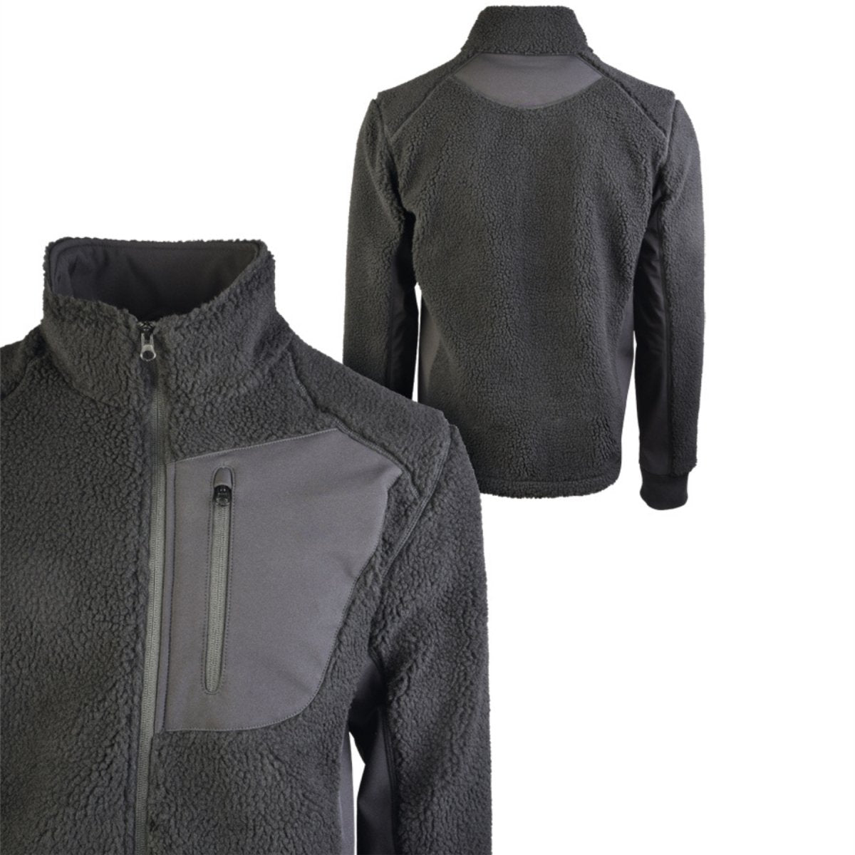Mil-Tec Sherpa Fleece Jack Bearforce Warm Teddy Fleece Outdoor Zwart