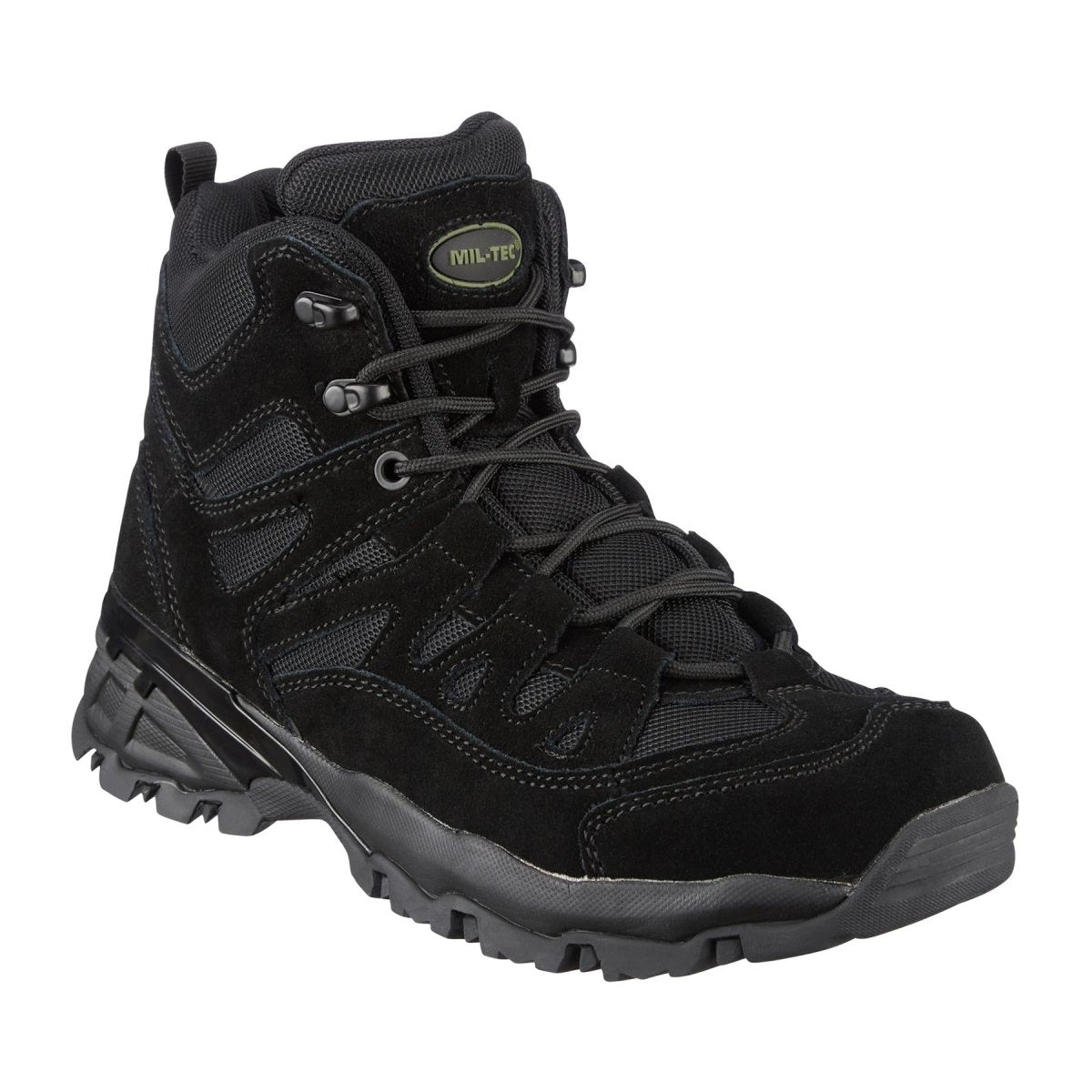 Bottes MIL-TEC SQUAD mi-mollet semelle ronde camping extérieur chaussures en daim noir