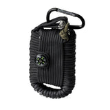 MIL-TEC Kit de Survie Grand Sifflet de Boussole d'allume-feu Paracorde de 12 m Noir