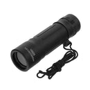 Black MIL-TEC tactical monocular 10x25 magnification with neck strap, compact outdoor military surveillance scope