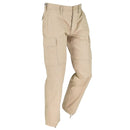 Khaki Mil-Tec US Army style men's field pants with cargo pockets and adjustable cuffs for durability and comfort.