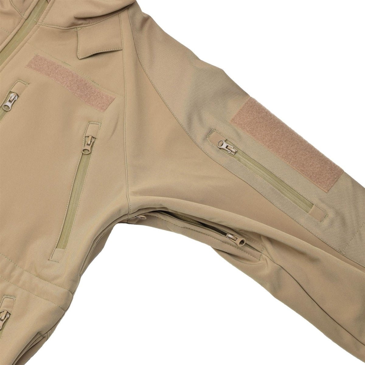 Veste de randonnée coupe-vent MIL-TEC Softshell coupe-vent Zips doublure polaire Coyote