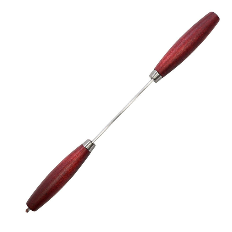 Morakniv Classic wood splitting knife with red stained birch handles and recycled stainless steel blade isolated on white.