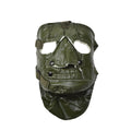 Nieuw gezichtsmasker van het Amerikaanse leger koud weer. Griezelig eng militair masker. Groen ons masker