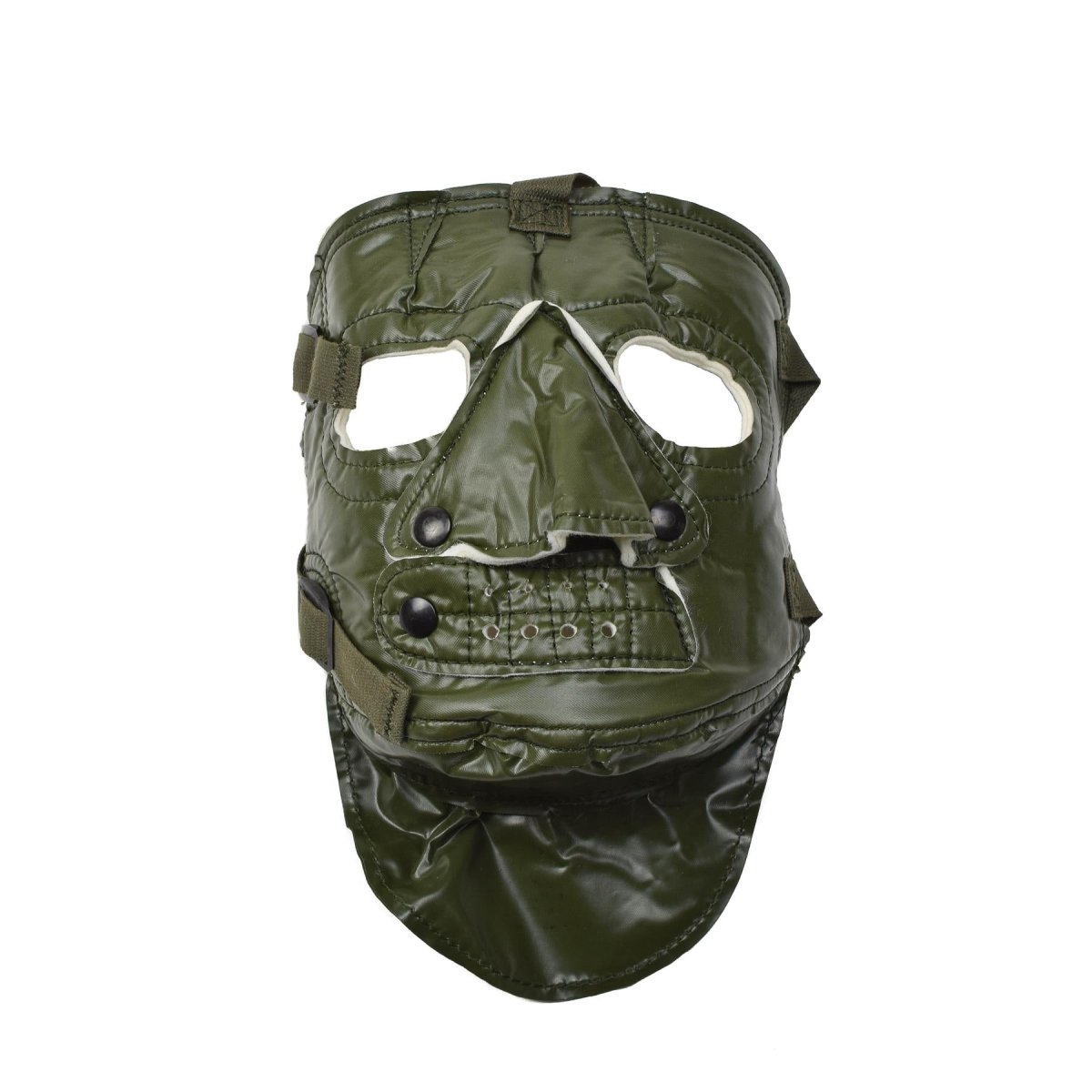 Nieuw gezichtsmasker van het Amerikaanse leger koud weer. Griezelig eng militair masker. Groen ons masker