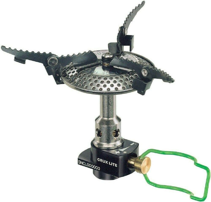 Compacte opvouwbare lichtgewicht Optimus Crux Lite kampeerkachel met regelbare vlamcontrole en stabiele basis voor buitengebruik