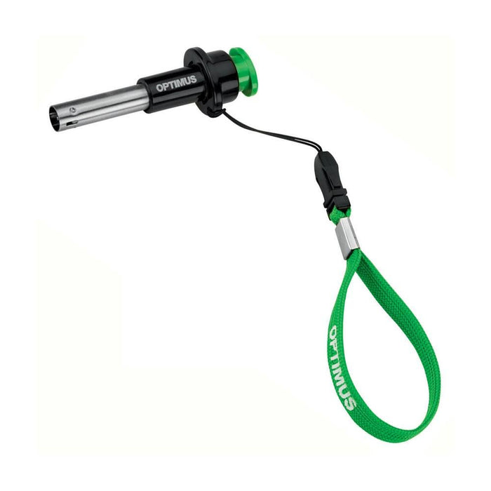 Handheld Optimus Sparky piëzo-startaansteker met groen koord voor het aansteken van de kampeerkachel buitenshuis