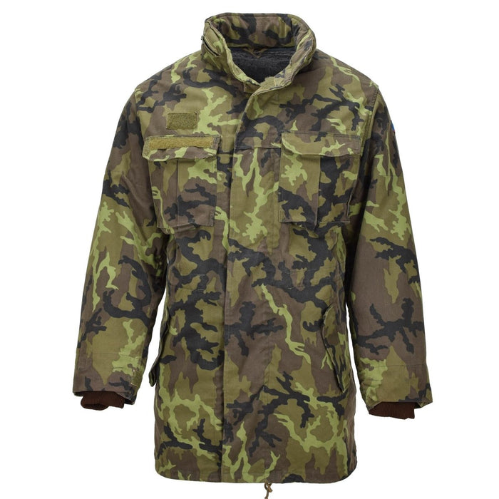 Veste style Parka militaire tchèque originale Doublure Fausse fourrure Camouflage M95 - GoMilitar