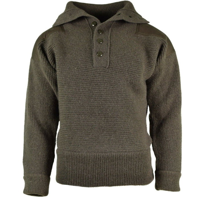 Pull en tricot alpin original de l'armée autrichienne Olive OD Wool NOUVEAU - GoMilitar