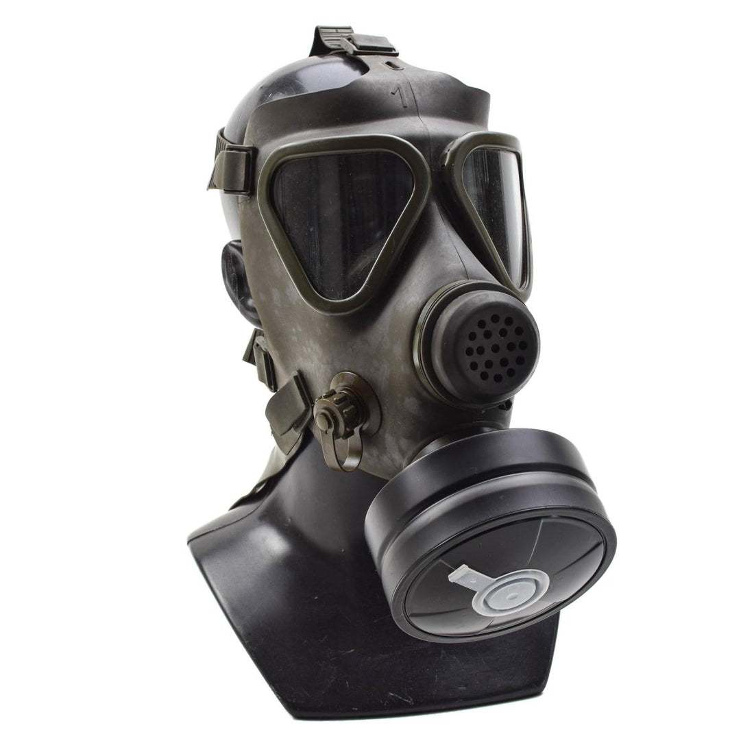 Ensemble de masques à gaz Drager militaires autrichiens originaux, olive de collection militaire