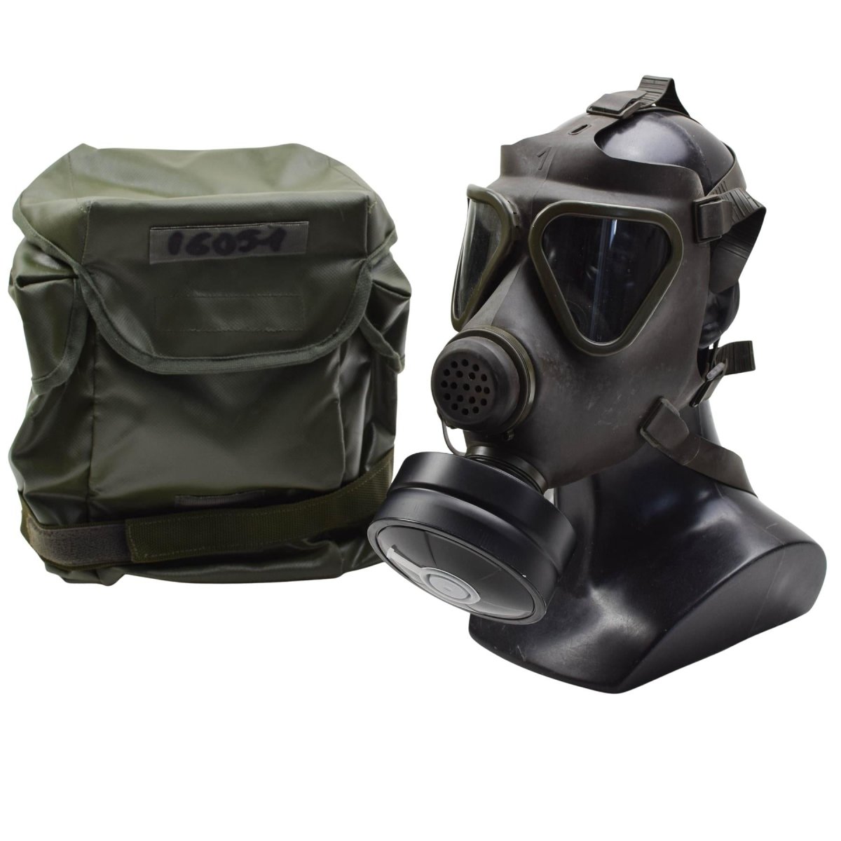 Ensemble de masques à gaz Drager militaires autrichiens originaux, olive de collection militaire