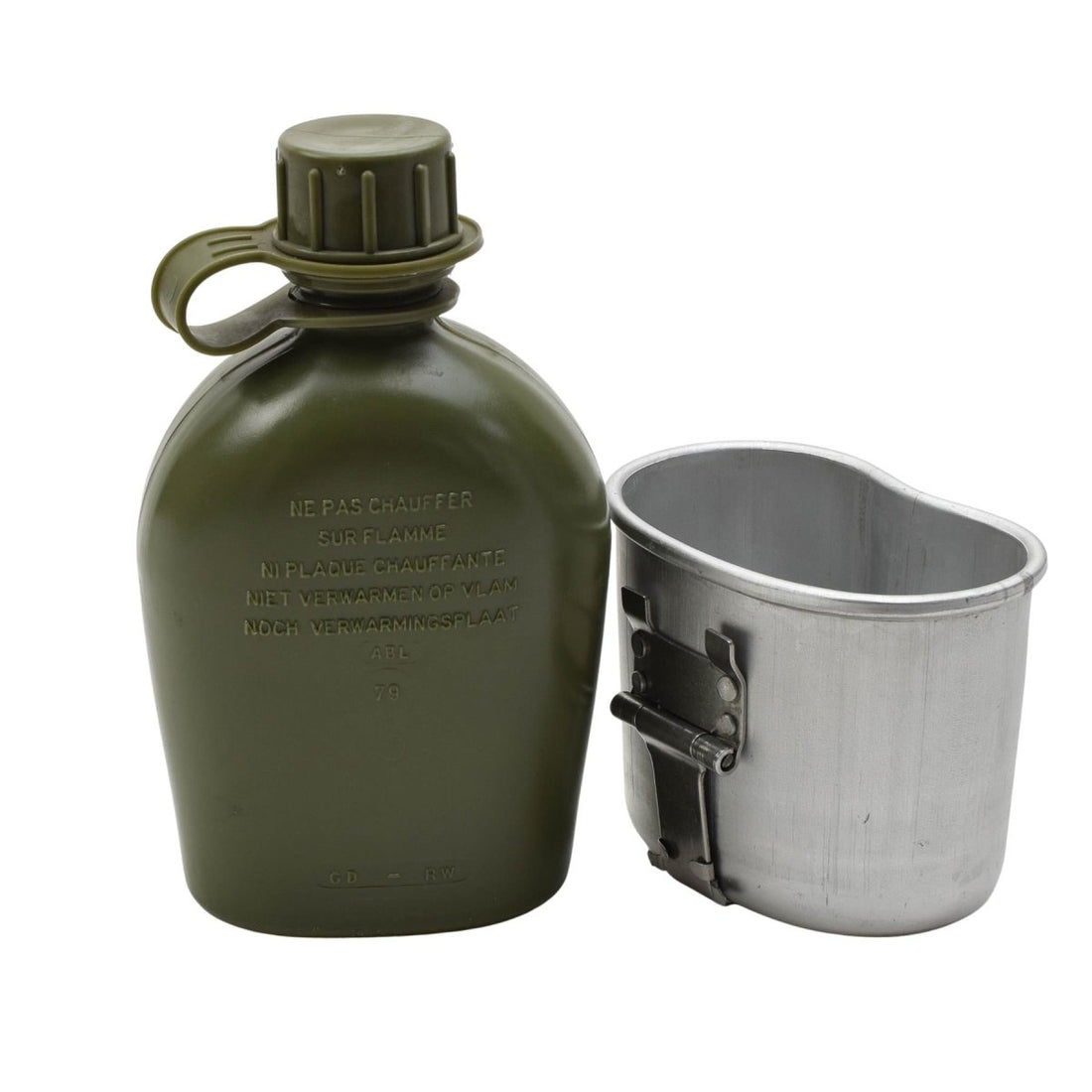 Origineel Belgisch militair 1L kantine plastic zakje aluminium beker inbegrepen
