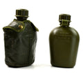 Cantine à eau militaire belge originale M1 avec couvercle, bouteille d'équipement de terrain, olive