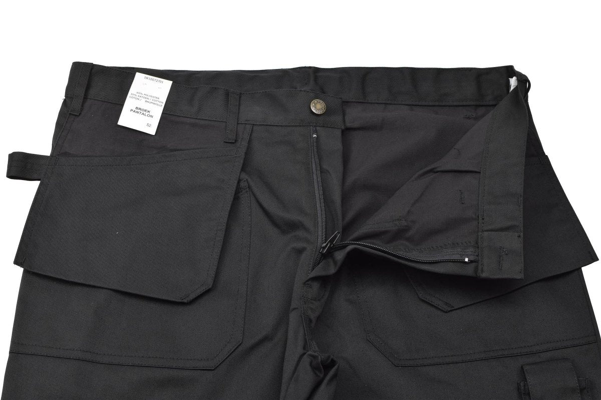 Pantalon cargo de travail militaire belge original, genoux renforcés et durables, noir, NEUF