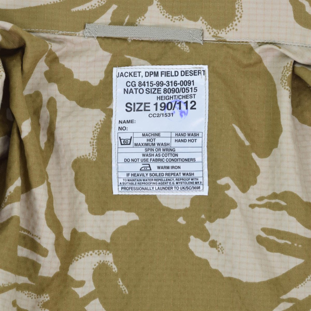 Originele Britse legerjack Smock Desert Camo Ripstop Parka Militaire uitgifte Nieuw
