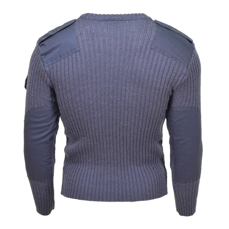 Origineel Britse leger pullover commando jumper blauw grijs trui wol
