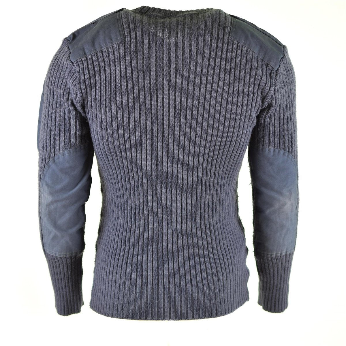 Pull original de l'armée britannique Commando Jumper Pull bleu gris en laine à col en V