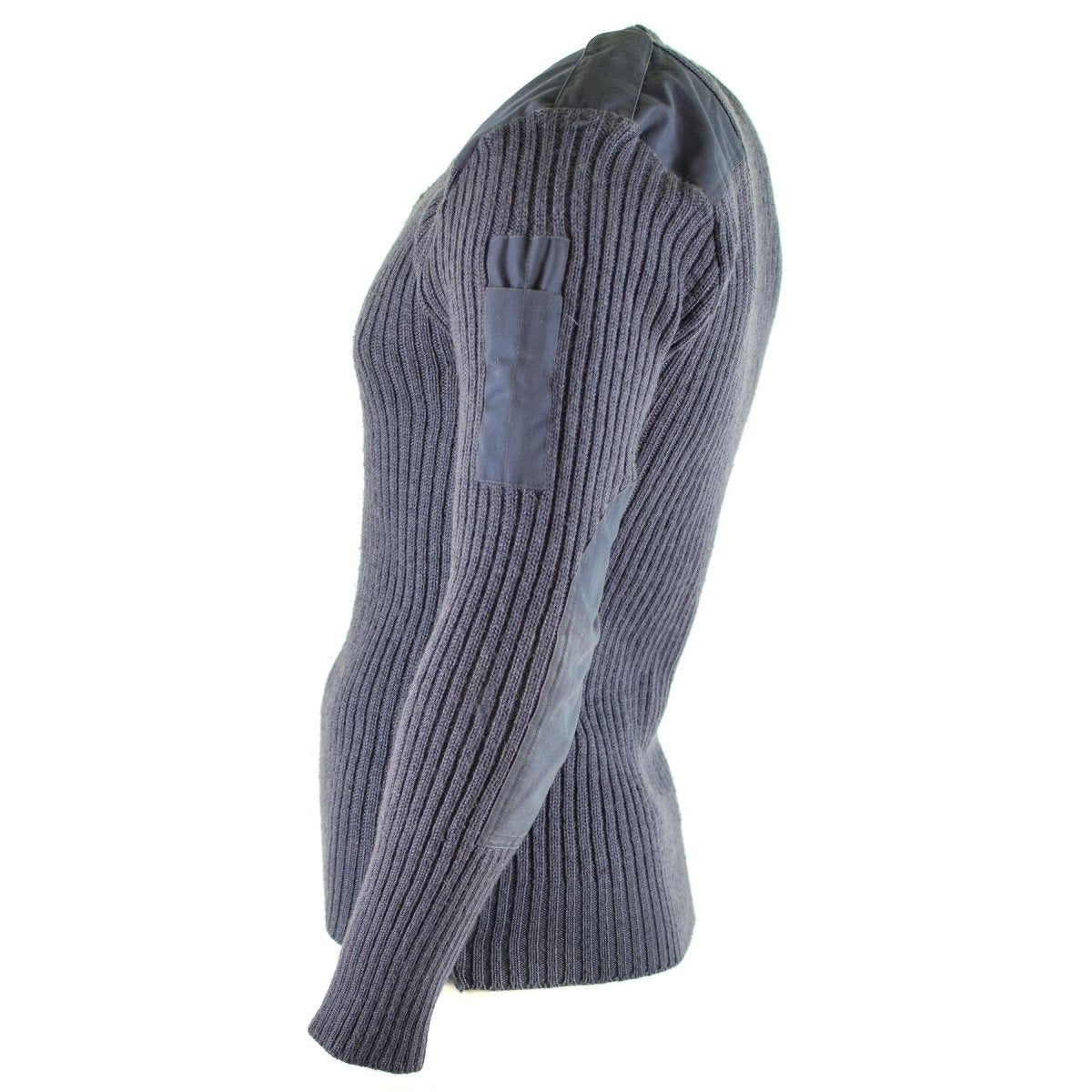 Pull original de l'armée britannique Commando Jumper Pull bleu gris en laine à col en V