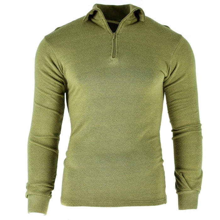Origineel Brits leger tricot shirt met rits Ondershirt met rits thermisch Groen OD - GoMilitar