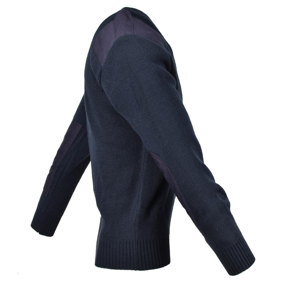 Pull original du service de police britannique Commando Jumper Pull bleu à col en V