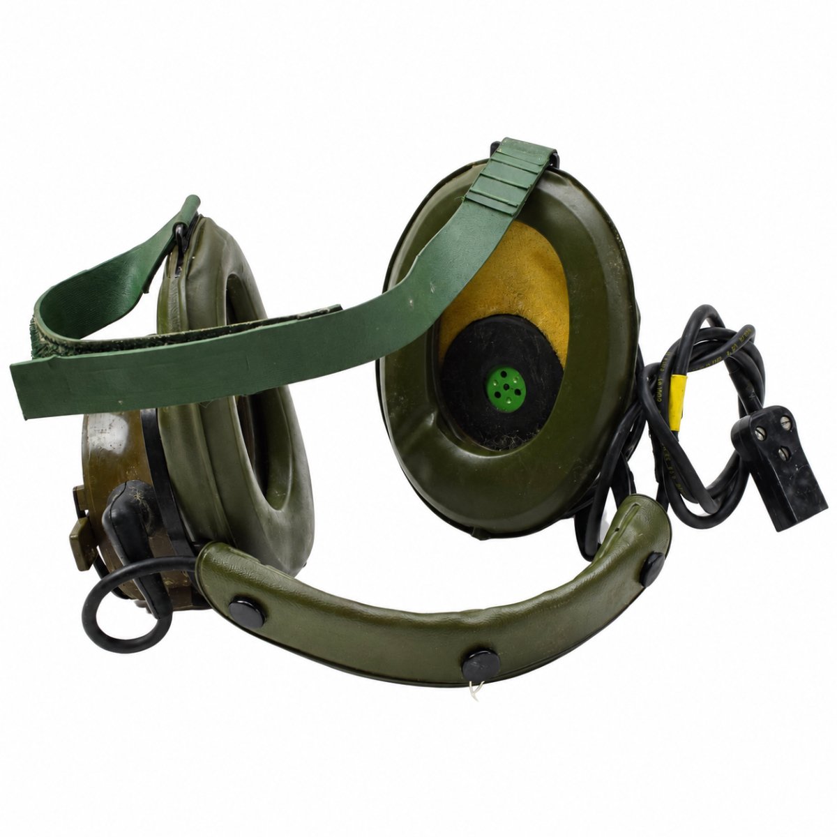 Originele Britse militaire Amplivox luchtvaartcommunicatie-headsetset vintage