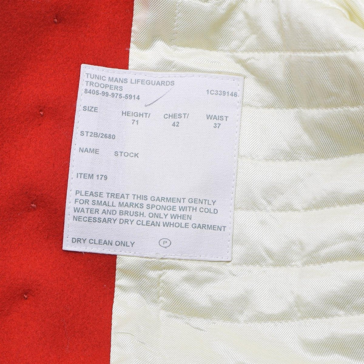 Veste militaire britannique originale Tunique robe rouge cavalier sauveteurs soldats NEUF