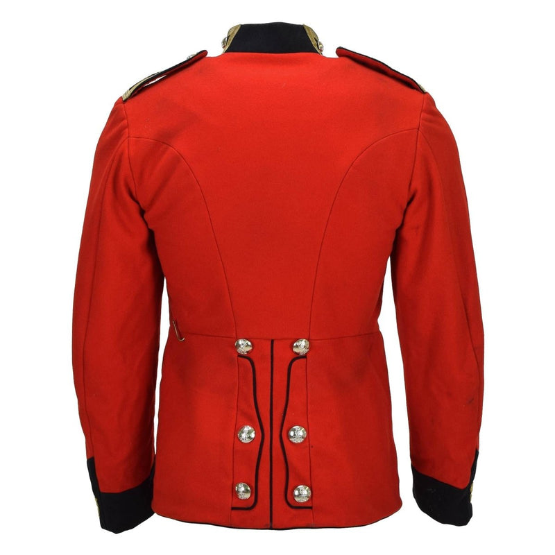 Original British Military Jacket Tunic Style Wool Solid Red Golden Buttons - GoMilitar