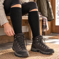 Originele Britse militaire wintersokken warm geribbeld gebreid EU 39-40 zwart