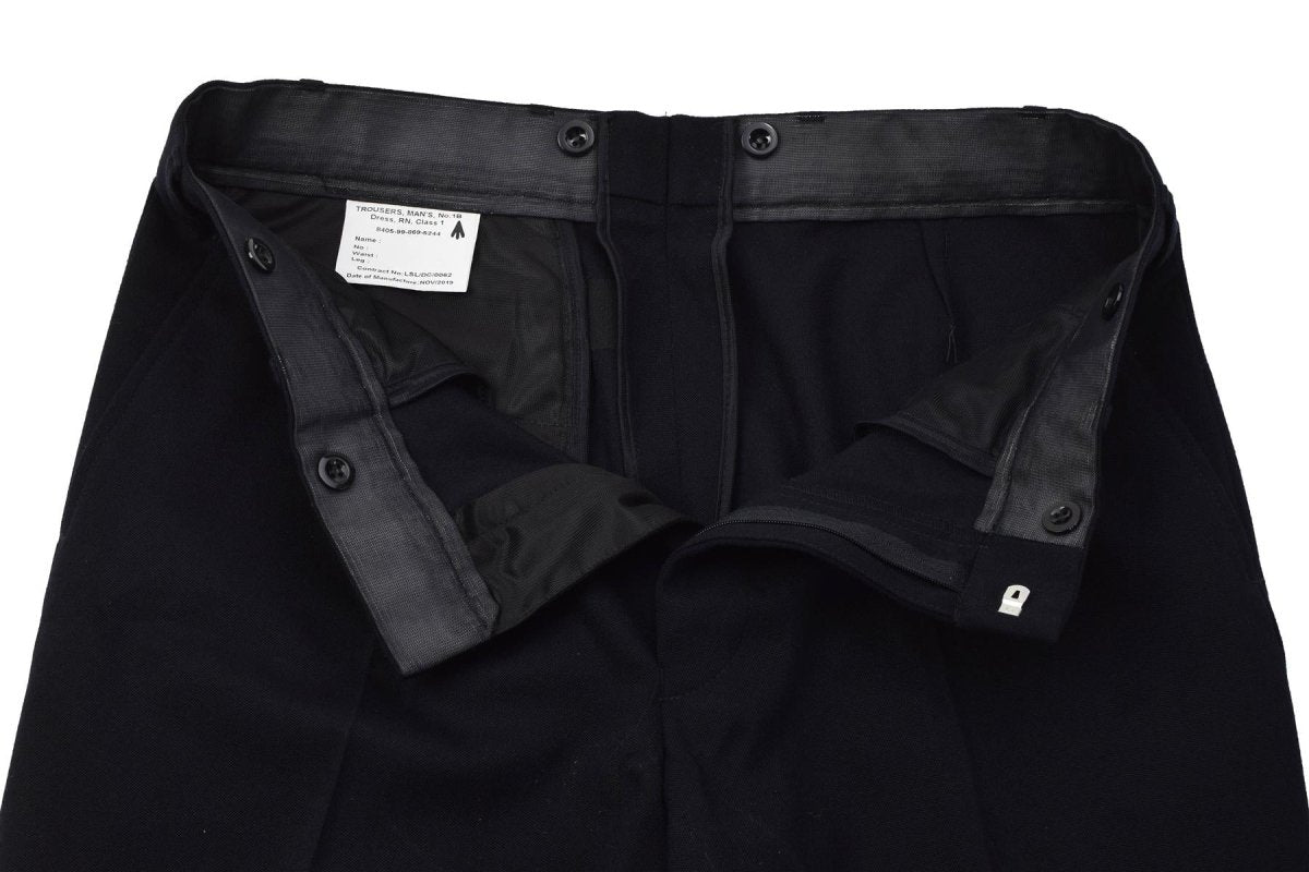 Pantalon habillé en laine pour homme Original British Royal Navy No.1B Noir