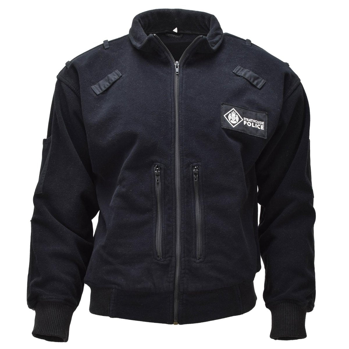 Veste Polaire Noire Authentique Police Britannique Strathclyde - Occasion Très Bon État
