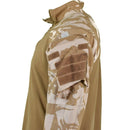 Original British UBAC desert camouflage military under body shirt with reinforced arm pockets and quarter-zip collar