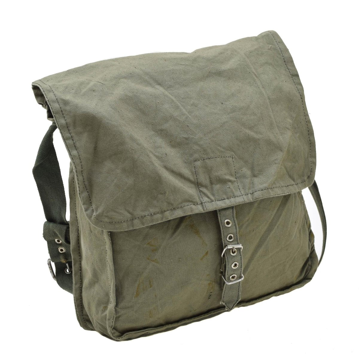 Sac à bandoulière militaire bulgare d'origine olive avec bandoulière réglable pour voyage en plein air