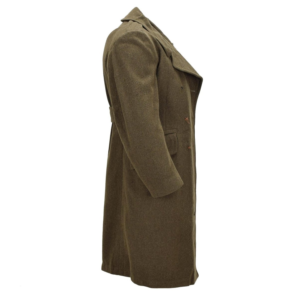 Originele Canadese legerwollen overjas militair surplus vintage olijfgroen