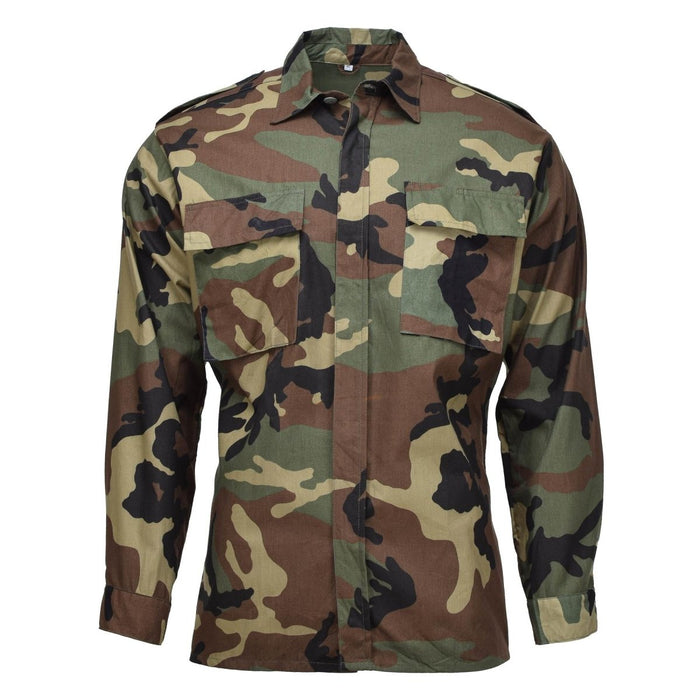 Chemise BDU camouflage militaire croate originale, tissu en coton durable avec plusieurs poches poitrine, design tactique à manches longues.